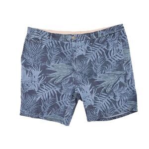 Johnnie O Roxbury Shorts Mens Size 40 Blue Floral‎ Regular Fit Chambray Palm